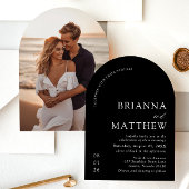 Arch Modern Zwart-wit minimalistische bruiloft Kaart