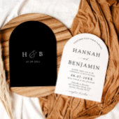 Arch Modern Zwart-wit minimalistische bruiloft Kaart