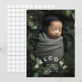 Arch moderne Bienvenue Faire-part photo naissance (Devant / Derrière)
