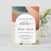 Arch moderne Terracotta Sage Couples Invitation do (Debout devant)