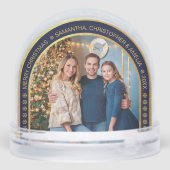 Arch Navy Blue Faux Gold Christmas Family Photo  (Arrière)
