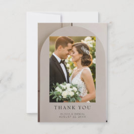 Arch Neutral Luxe Wedding  Bedankkaart