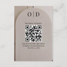 Arch Neutral Luxe Wedding QR Code Informatiekaartje