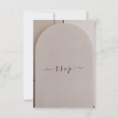 Arch Neutral Luxe Wedding RSVP Kaartje (Achterkant)