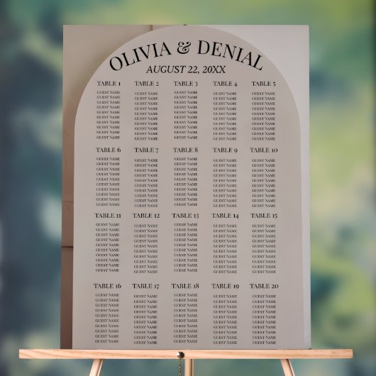 Arch Neutral Luxe Wedding Seating Chart Acryl Bord (Neutraal)