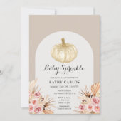 Arch Pampas Grass White Pumpkin Baby Sprinkle  Kaart (Voorkant)