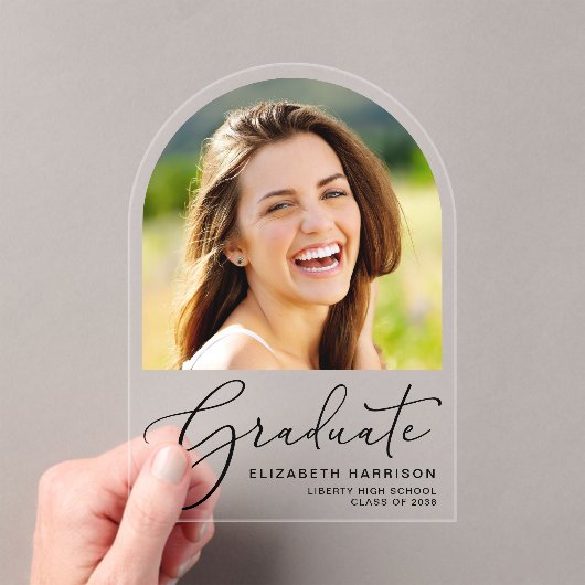 Arch Photo Afstuderen Acryl Aankondiging Acryl Uitnodigingen (Insitu (Draagbaar))