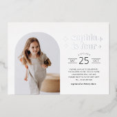 Arch Photo Anniversaire Invitation Paysage Argent (Recto)