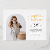 Arch Photo Anniversaire Invitation Paysage Or (Recto)