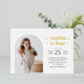 Arch Photo Anniversaire Invitation Paysage Or (Debout devant)