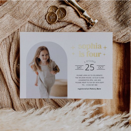 Arch Photo Anniversaire Invitation Paysage Or