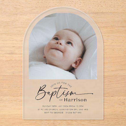 Arch Photo Baptism Invitation (Recto)