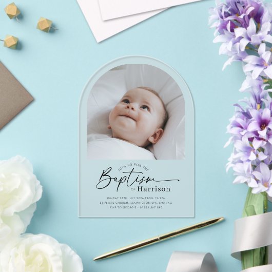 Arch Photo Baptism Invitation (Insitu (Mariage))
