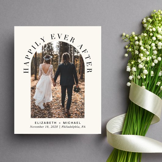 Arch Photo Cream Bruiloft Receptie Uitnodiging