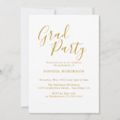 Arch Photo Elegant Gold Script Afstudeerfeest Kaart (Achterkant)