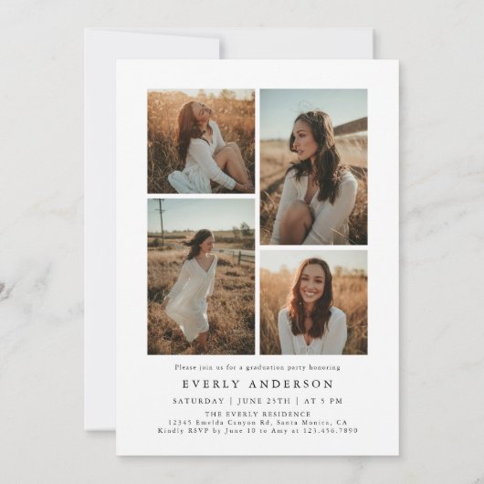 Arch Photo Graduation Party Invitation Faire-part (Dos)