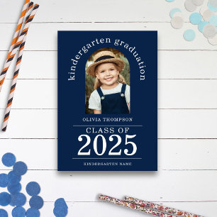 Arch Photo Kindergarten Afstuderen 2025 Navy Blue Aankondiging