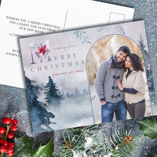 Arch Photo Merry Kerstmis New Home Forest Feestdagenkaart
