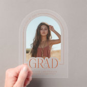 Arch Photo Modern Acryl Afstuderen Aankondiging Acryl Uitnodigingen (Insitu (Draagbaar))