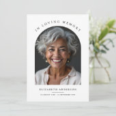 Arch Photo Moderne liefdevolle herinnering begrafe Bedankkaart (Staand voorkant)