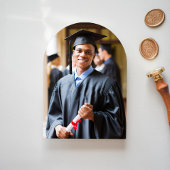 Arch Photo Purple Gold Graduation Faire-part