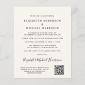 Arch Photo QR Code Cream Wedding Reception Invite (Achterkant)
