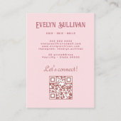 Arch Photo Roze Bow Hair QR Code Visitekaartje (Achterkant)