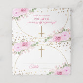 Arch Pink Floral Gold Glitter Baptisme (Buitenkant ongevouwen)