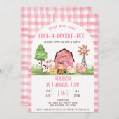 Arch Pink Plaid Boerderij Oink Baa Moo 2e verjaard Kaart (Voorkant / Achterkant)