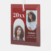 Arch Red Photo Afstuderen Glas Ornament (Voorkant links)