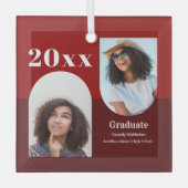 Arch Red Photo Afstuderen Glas Ornament (Voorkant)