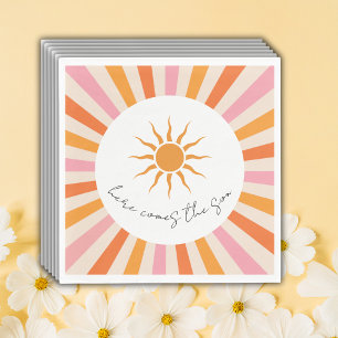 Arch Retro Hier komt het Son Baby shower Servet