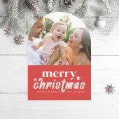 Arch Retro Vrolijke Kerstvakantie Foto Kaart
