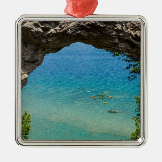 Arch Rock Canoeing Metalen Ornament (Voorkant)