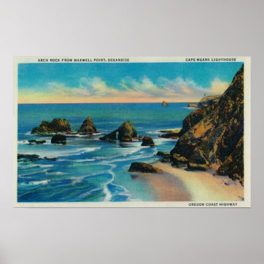 Arch Rock van Maxwell Point, OceansideCoast Poster (Voorkant)