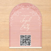 Arch Style Acryl bruiloft QR Code Uitnodiging Acryl Uitnodigingen (Voorkant)