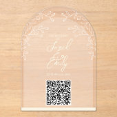Arch Style Floral Mariage QR Code Invitation (Recto)