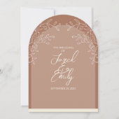Arch Style Mocha Code QR Faire-part de mariage Bro (Devant)