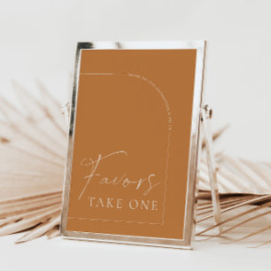 Arch Terracotta Calligraphy Favors Wedding Sign Kaart