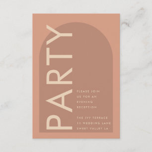 Arch Terracotta Pampas Boho Desert Coral Wedding Informatiekaartje