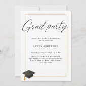 Arch Trendy Modern Script Photo Graduation Party Kaart (Achterkant)