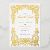  Arch Vines Ornament Lijst Save the Date Folie Uitnodiging (Voorkant)