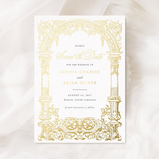  Arch Vines Ornament Lijst Save the Date Folie Uitnodiging