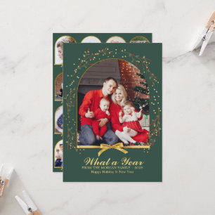 Arch Wat een jaar Gold Bow Multi Foto Kerstmis Kaart
