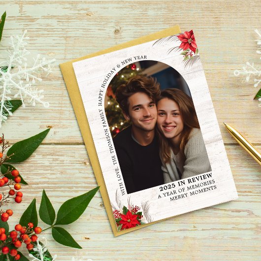 Arch Wat een jaar in Review Multi Foto's Kerst Kaart