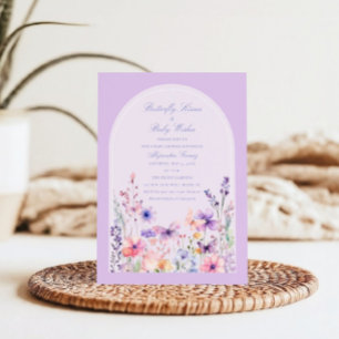 Arch Waterverf Floral Butterfly Baby shower Kaart
