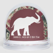 Arch White Elephant Christmas Plaid Gift Funny Sneeuwbol (Voorkant)