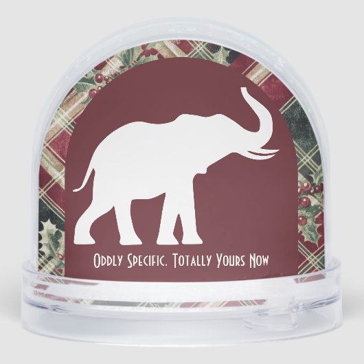 Arch White Elephant Christmas Plaid Gift Funny Sneeuwbol (Achterkant)
