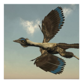 Archaeopteryx vogeldinosaurussen die vliegen - 3D  Perfect Poster