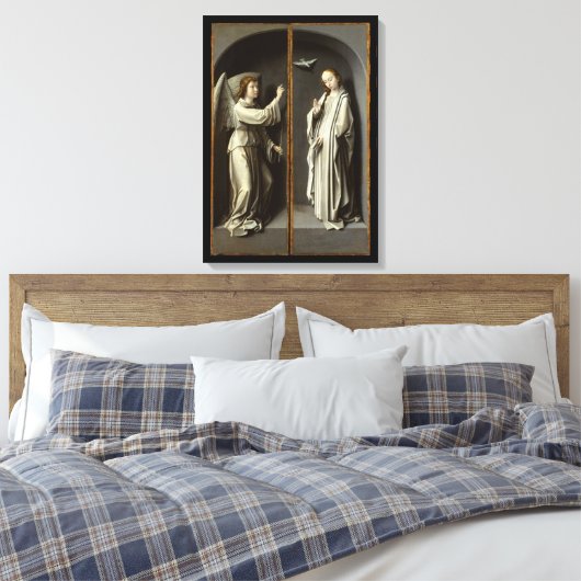Archangel Gabriel; de Maagd konunciate Canvas Afdruk (Insitu (Slaapkamer))
